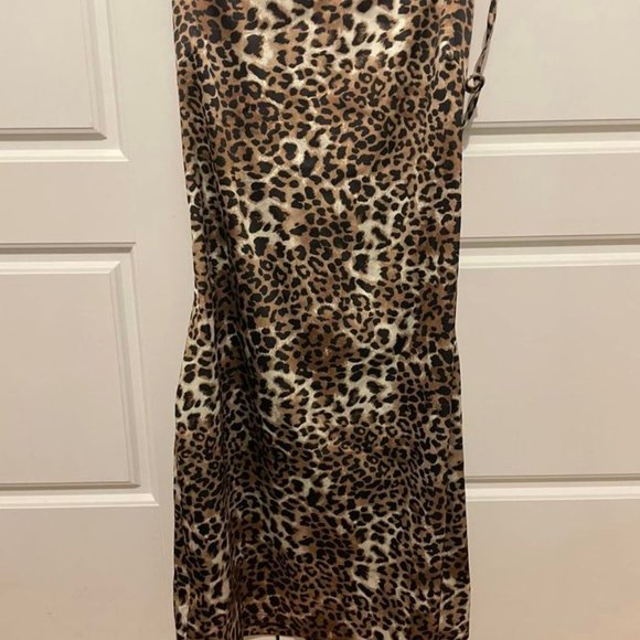 Garage Leopard Print Lace Up Back Dress - Picture 2 of 2